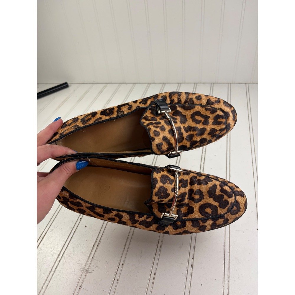 Franco Sarto Vintage Leopard Calf Hair Bit Loafers Women's Size 8 - Picture 8 of 11